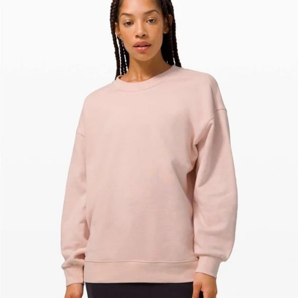 Lululemon Perfectly Oversized Fleece Crew Sz 10 Coloe Feathered Pink